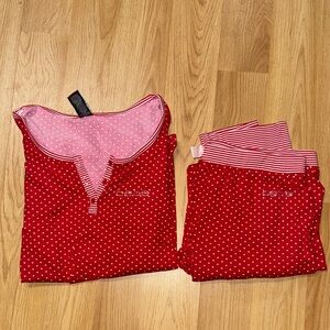 bebe size large stripes and Red Polka Dot Pajama Set super soft